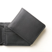Black leather wallet on a white background