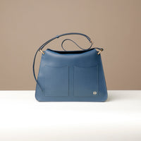 Penelope Sr. handbag in blue leather – square silhouette with minimalist luxury styling