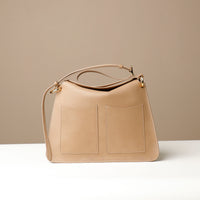 Penelope Sr. in beige leather – classic structured shoulder bag handcrafted by Danilo’s