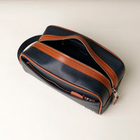 Emmiliano Toiletry Bag - Pebble Blue / Tan