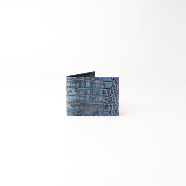 Clark Wallet L.E. - Blue Croc & Dark Blue Napa