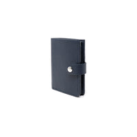 RFID Blocking Card Case Wallet with Snap Closure - Blue Pebbled & Napa Blue