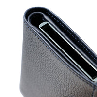 RFID Blocking Card Case Wallet with Snap Closure - Blue Pebbled & Napa Blue