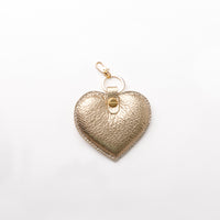 Heart Keychain Large - Pebble Gold