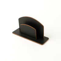 Office Leather Desk 6-Set (Pencil Holder) - Pebble Black with Napa Tan