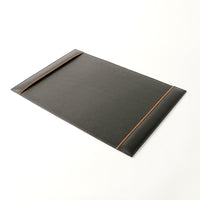 Office Leather Desk 6-Set (Pencil Holder) - Pebble Black with Napa Tan