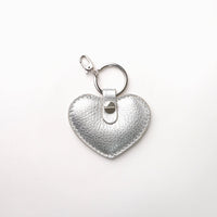 Heart Keychain Small - Pebble Silver