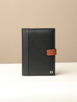 Nirua Small Portfolio - Pebble Black/ Tan