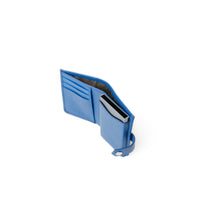 RFID Blocking Card Case Wallet with Snap Closure - Blue