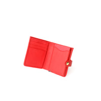 RFID Blocking Card Case Wallet with Snap Closure - Pebble Red