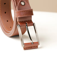 Brown Belt with Leather in Buckle