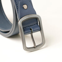 Blue Smooth Leather Belt