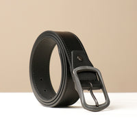 Black Smooth Leather Belt