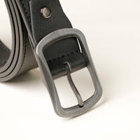 Black Smooth Leather Belt