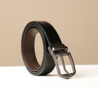 Black Smooth Leather Belt