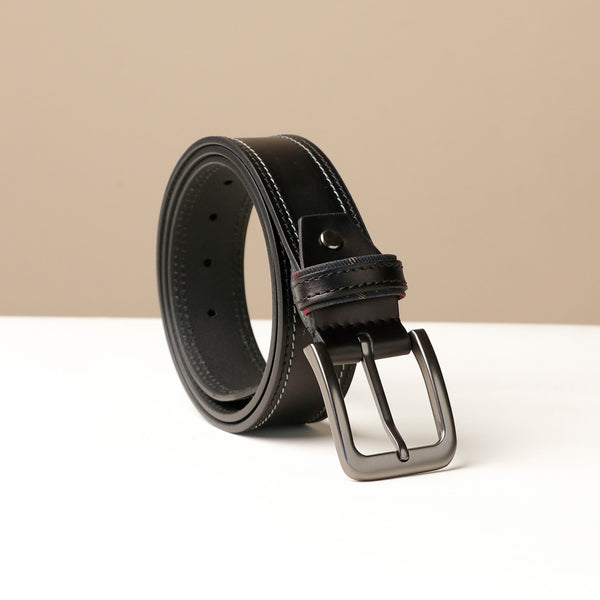 Black Double Stitch Belt