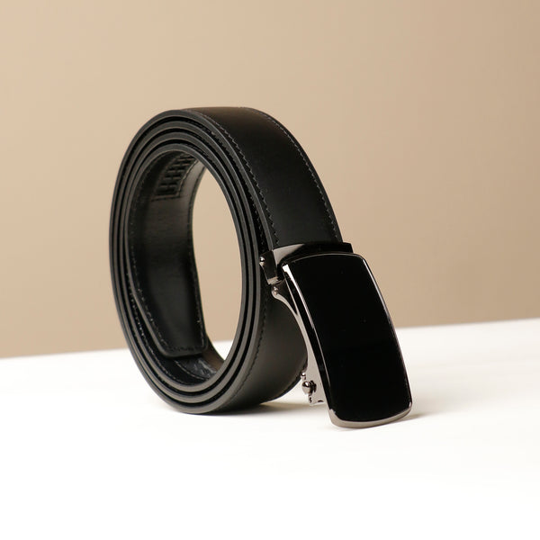 Black Smooth Buckle Belt