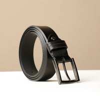 Black Smooth Leather Belt