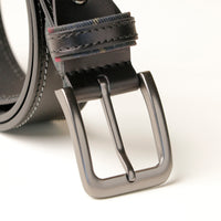 Black Double Stitch Belt