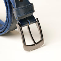 Blue Canvas with Leather Belt