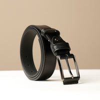 Black Belt with Leather in Buckle