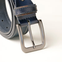 Blue Double Stitch Belt