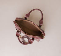 Handbag-satchel-nara-leather-brown-palisander-open-upper-view