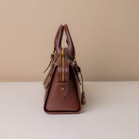 Handbag-satchel-nara-leather-brown-palisander-side-view-gold-hardware