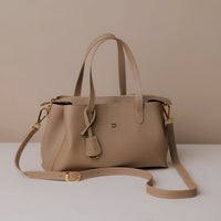 satchel-handbag-solene-bag-dark-taupe-beige-leather-straps-frontview