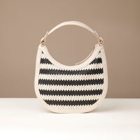 Back view of Luna Palmera raffia tote bag