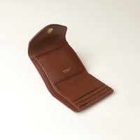 Brown leather wallet Danilos branding on a white background