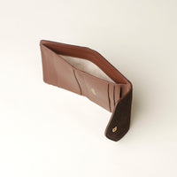 Open Brown leather wallet on a white background