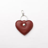 Heart Keychain Large - Pebble Burgundy