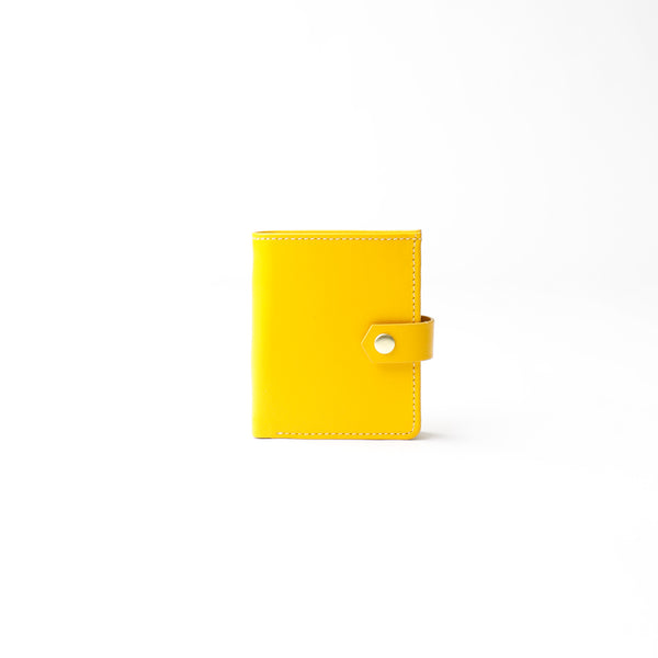 RFID Blocking Card Case Wallet with Snap Closure - Yellow Napa