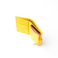 Porta tarjetas con bloqueo RFID y cierre de broche - Amarillo Napa