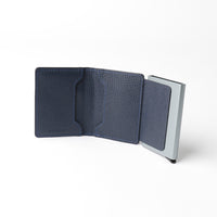 Porta tarjetas con bloqueo RFID - Azul oscuro corrugado