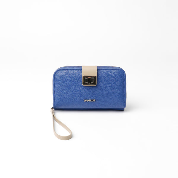 Svana Wallet - Pebble Blue with Napa Beige