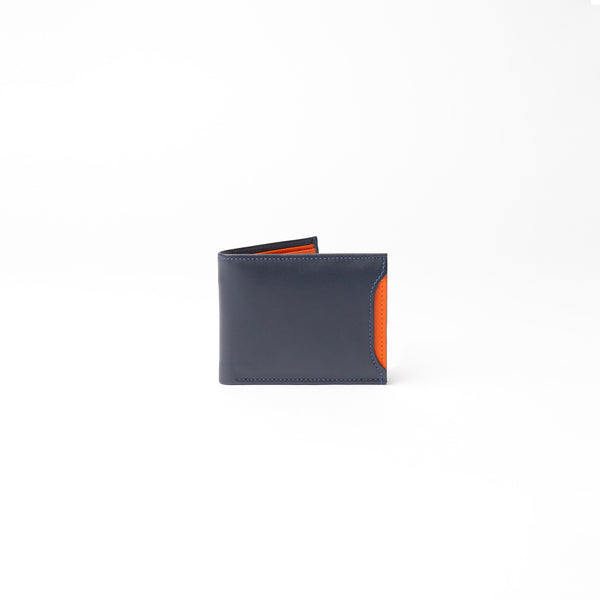 Milano Wallet - Dark Blue with Orange Napa