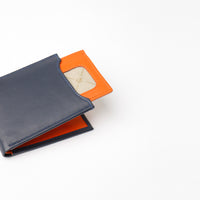 Milano Wallet - Dark Blue with Orange Napa
