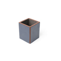 Office Leather Desk 6-Set (Pencil Holder) - Pebble Blue with Napa Tan
