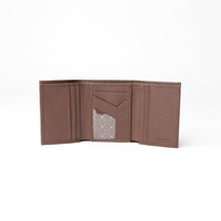 Trifold Wallet - Pebbled Brown