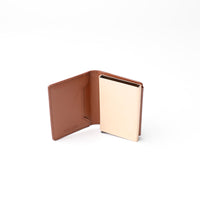 RFID Blocking Card Case Wallet - Pebble Brown with Napa Brown