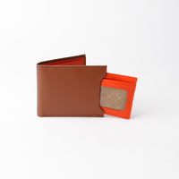 Milano Wallet - Brown with Orange Napa