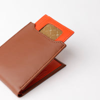 Milano Wallet - Brown with Orange Napa