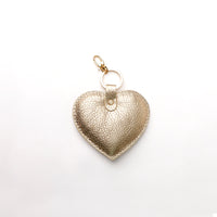 Heart Keychain Small - Pebble Gold