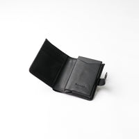 RFID Blocking Card Case Wallet with Snap Closure - Black Napa