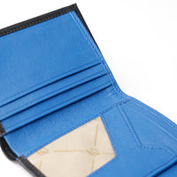 Trifold Wallet - Napa Black with Blue