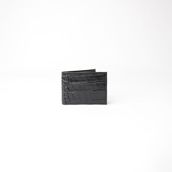 Royal Billfold Lux Wallet - Croc Black with Napa Black