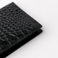 Passport Case Nirua - Exotic Black (Croc Emboss) with Napa Black