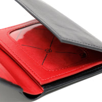 Trifold Wallet with Division - Black & Red